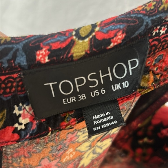 Topshop Patchwork Boho Print Spaghetti Strap Maxi Dress Side Slits - Picture 8 of 13